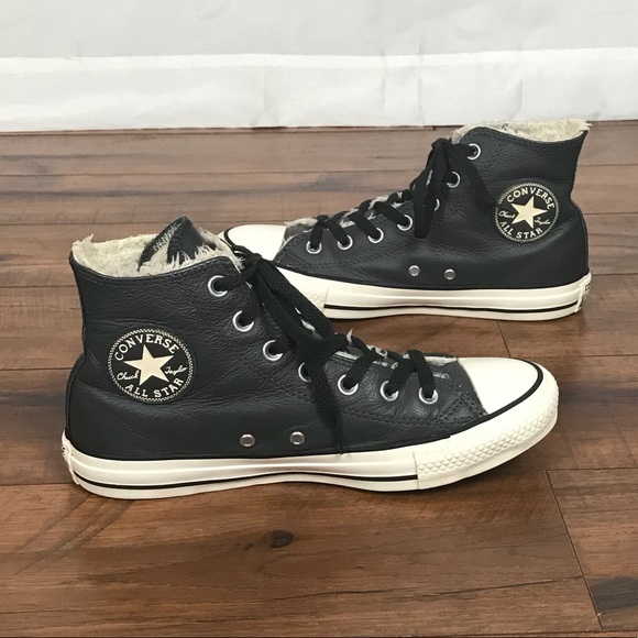 grey leather converse high tops